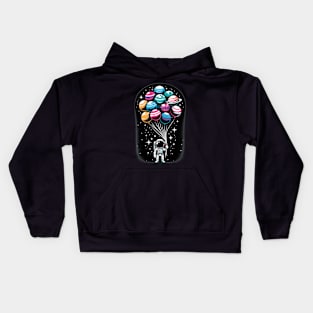 Astronaut and Planets Balloon Adventure Space Galaxy Kids Hoodie